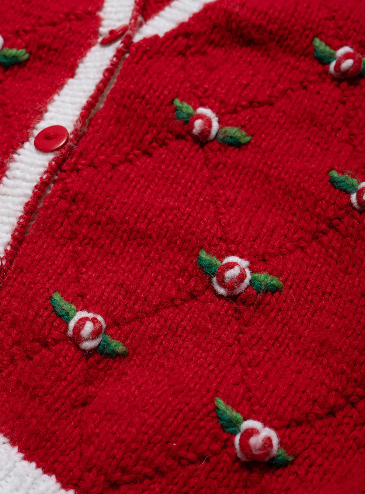 Vintage Badge Red Hand Knit Sweater - Image 3