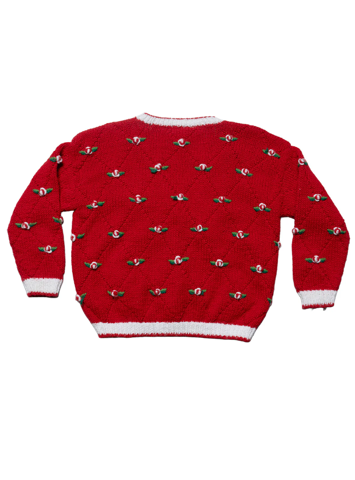 Vintage Badge Red Hand Knit Sweater - Image 5