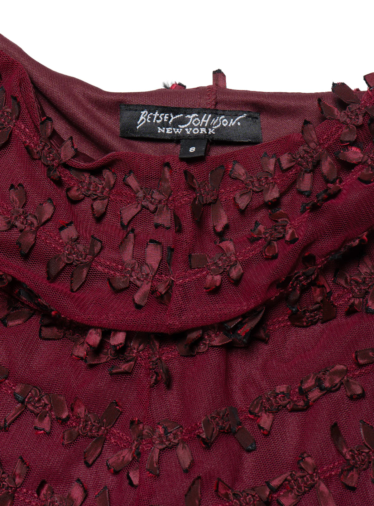 Vintage Burgundy Betsy Johnson Dress - Image 3