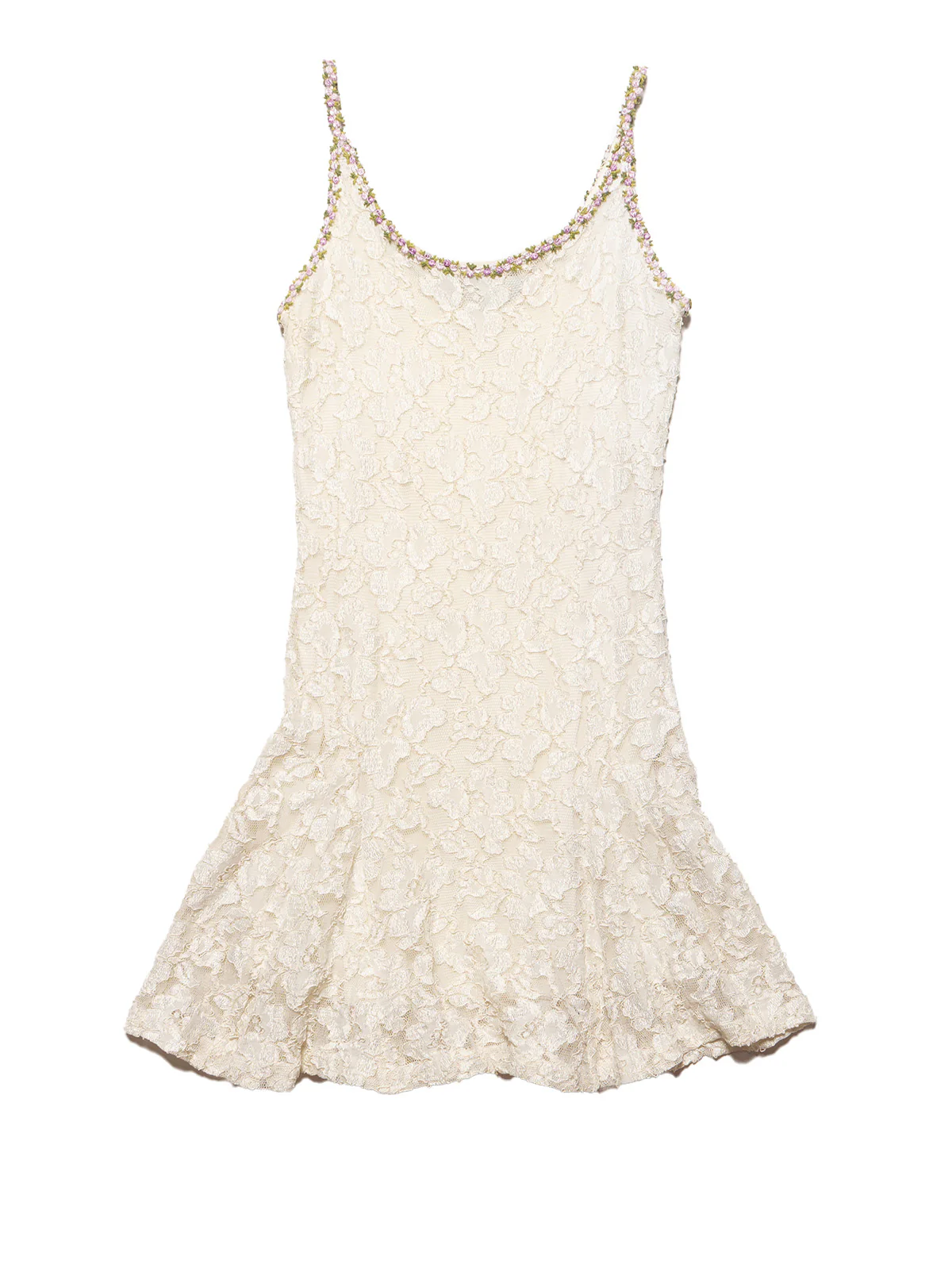 Vintage Betsy Johnson Cream Lace Mini Dress - Image 4