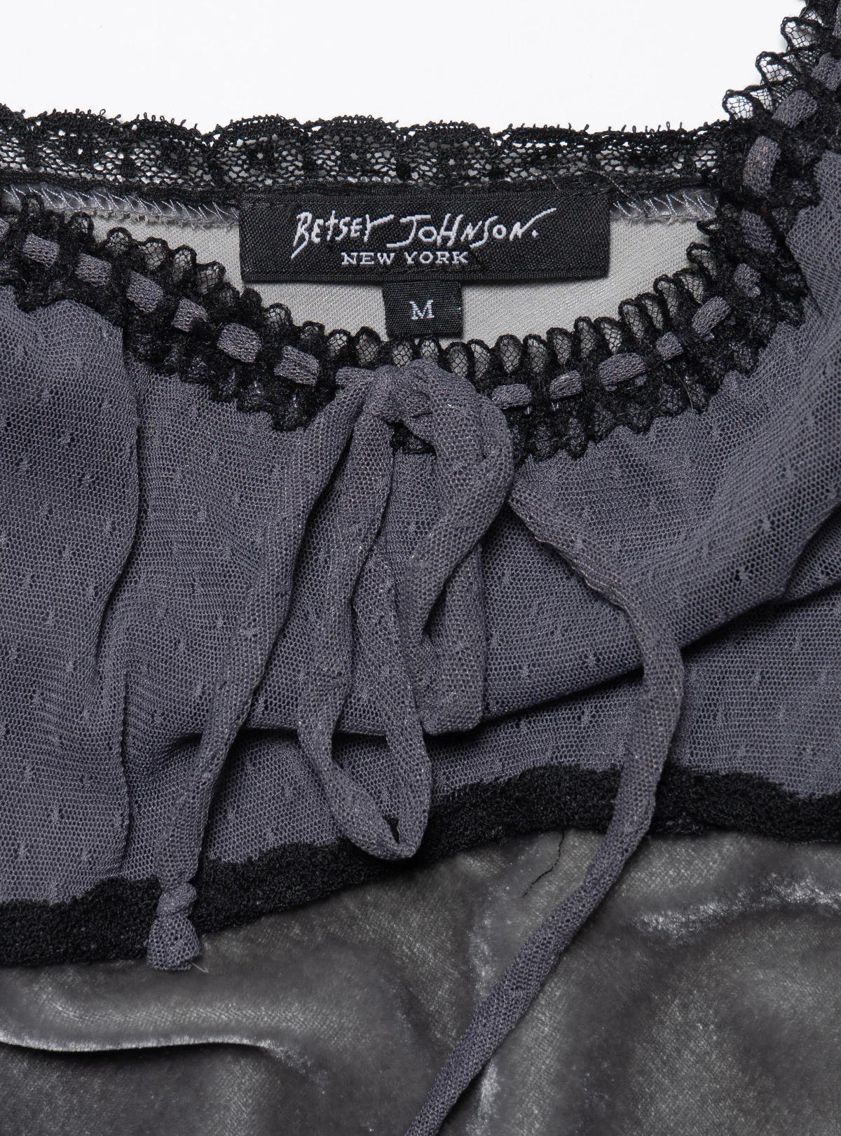 Vintage Betsy Johnson Velvet Gray Long Dress - Image 3