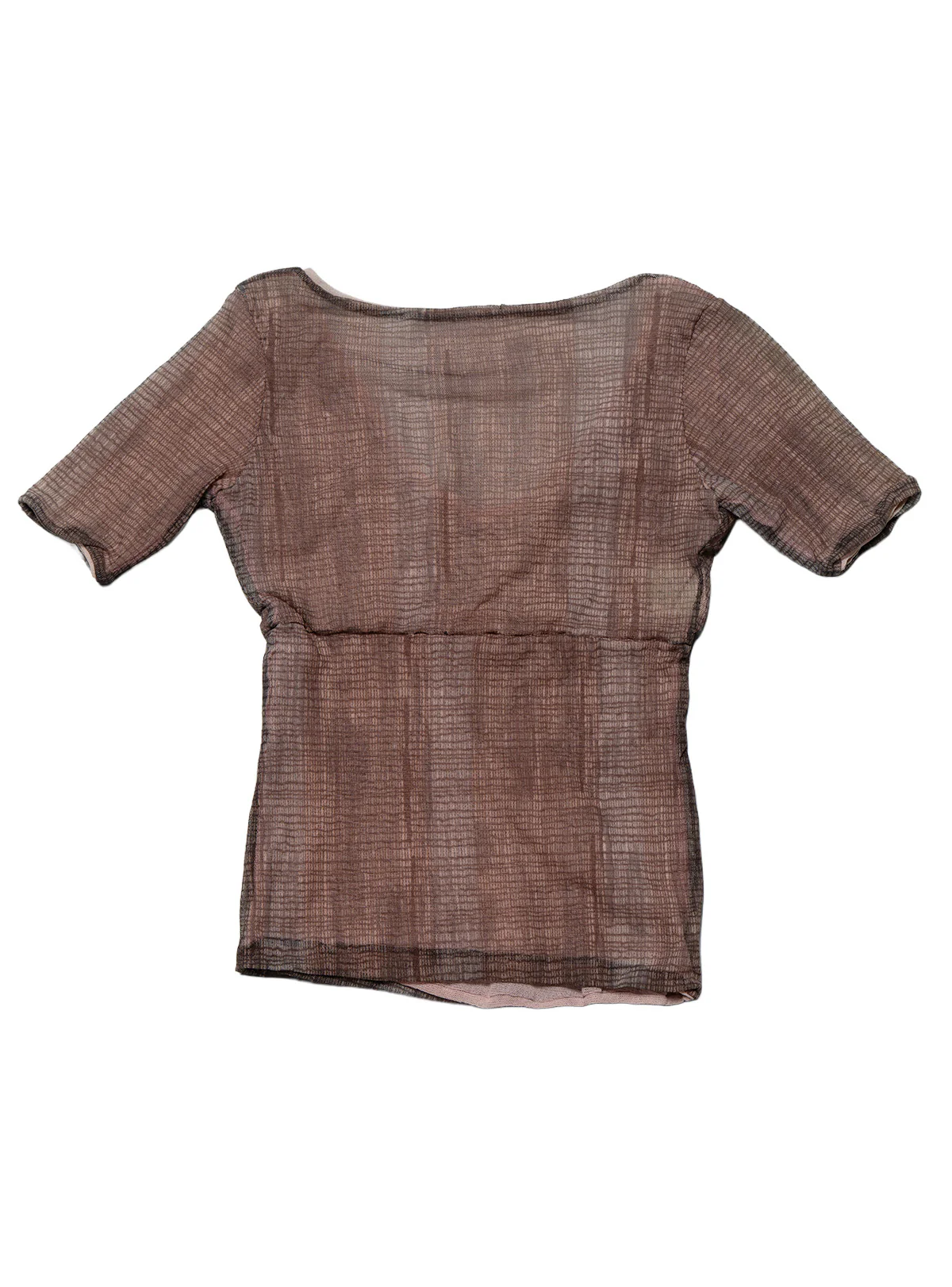 Vintage Brown Y2K Mesh Shirt - Image 3