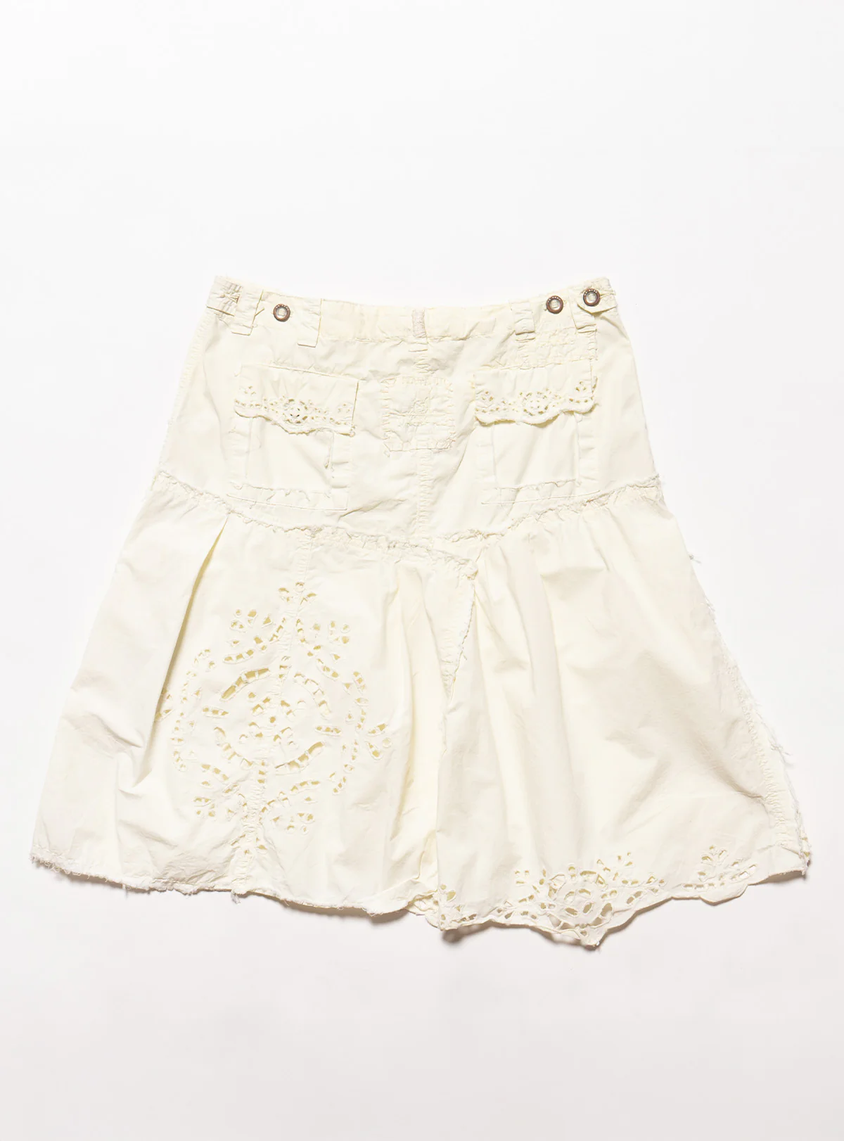 Vintage DA-NANG Yellow Eyelet Skirt - Image 4