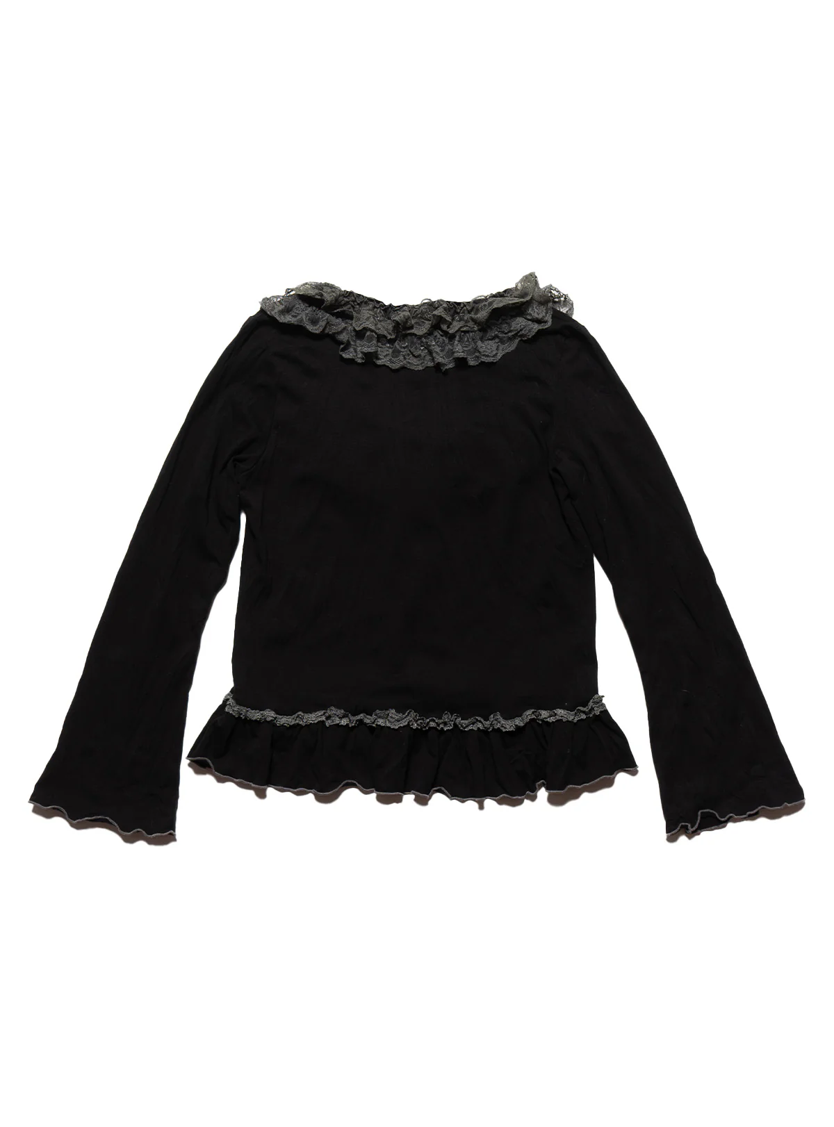 Vintage Jojoba Black Frill Top - Image 4