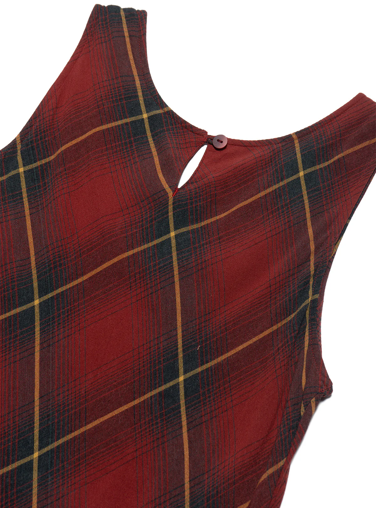 Marks and Spencer Red Plaid Bias Dress - Image 6