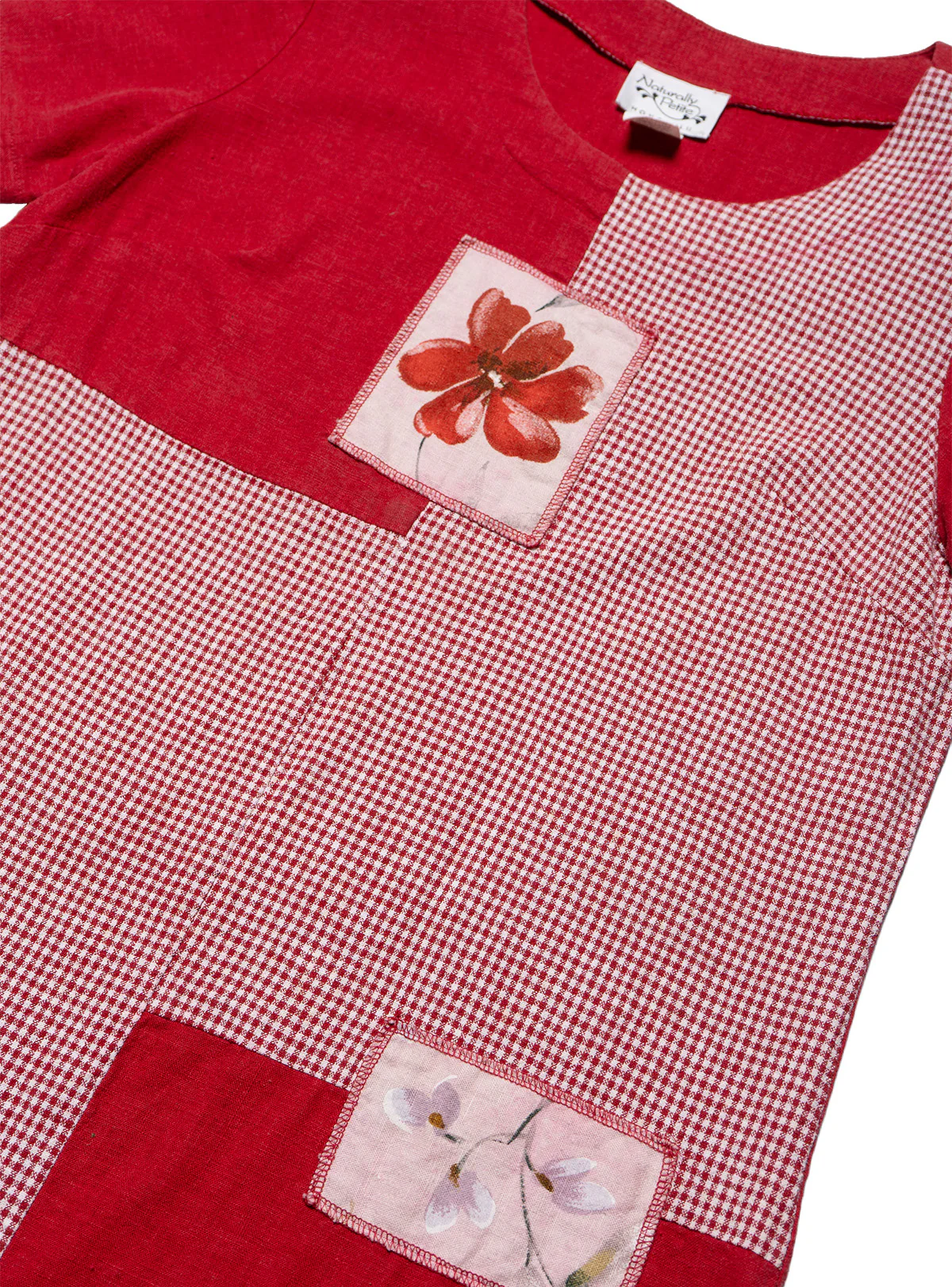Vintage Naturally Petite Red Patchwork Dress - Image 2
