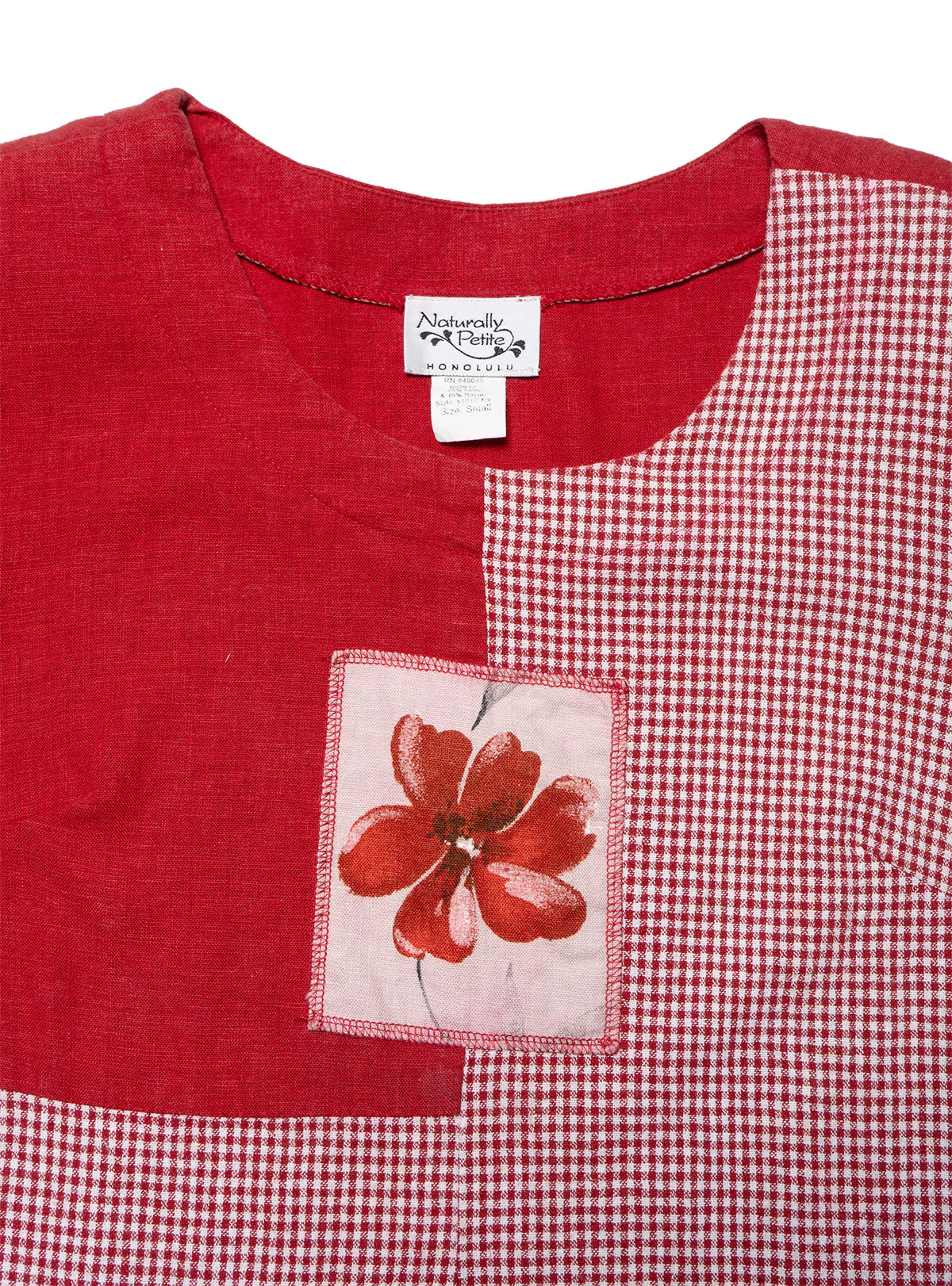 Vintage Naturally Petite Red Patchwork Dress - Image 4