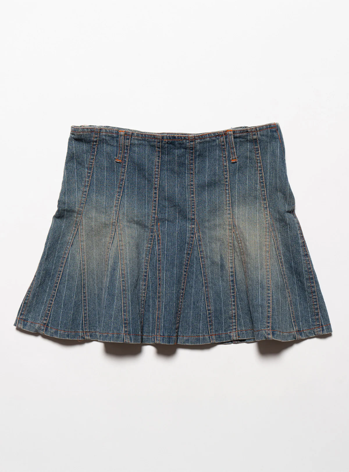 Vintage Starwear Y2K Denim Pinstriped Miniskirt