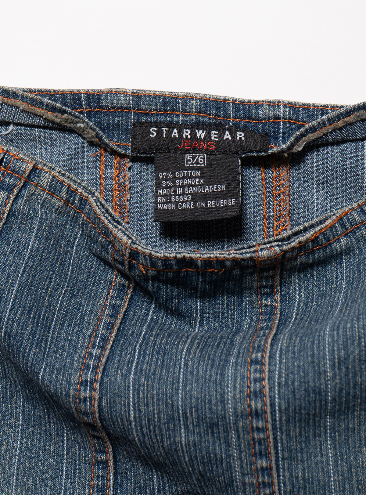 Vintage Starwear Y2K Denim Pinstriped Miniskirt - Image 3