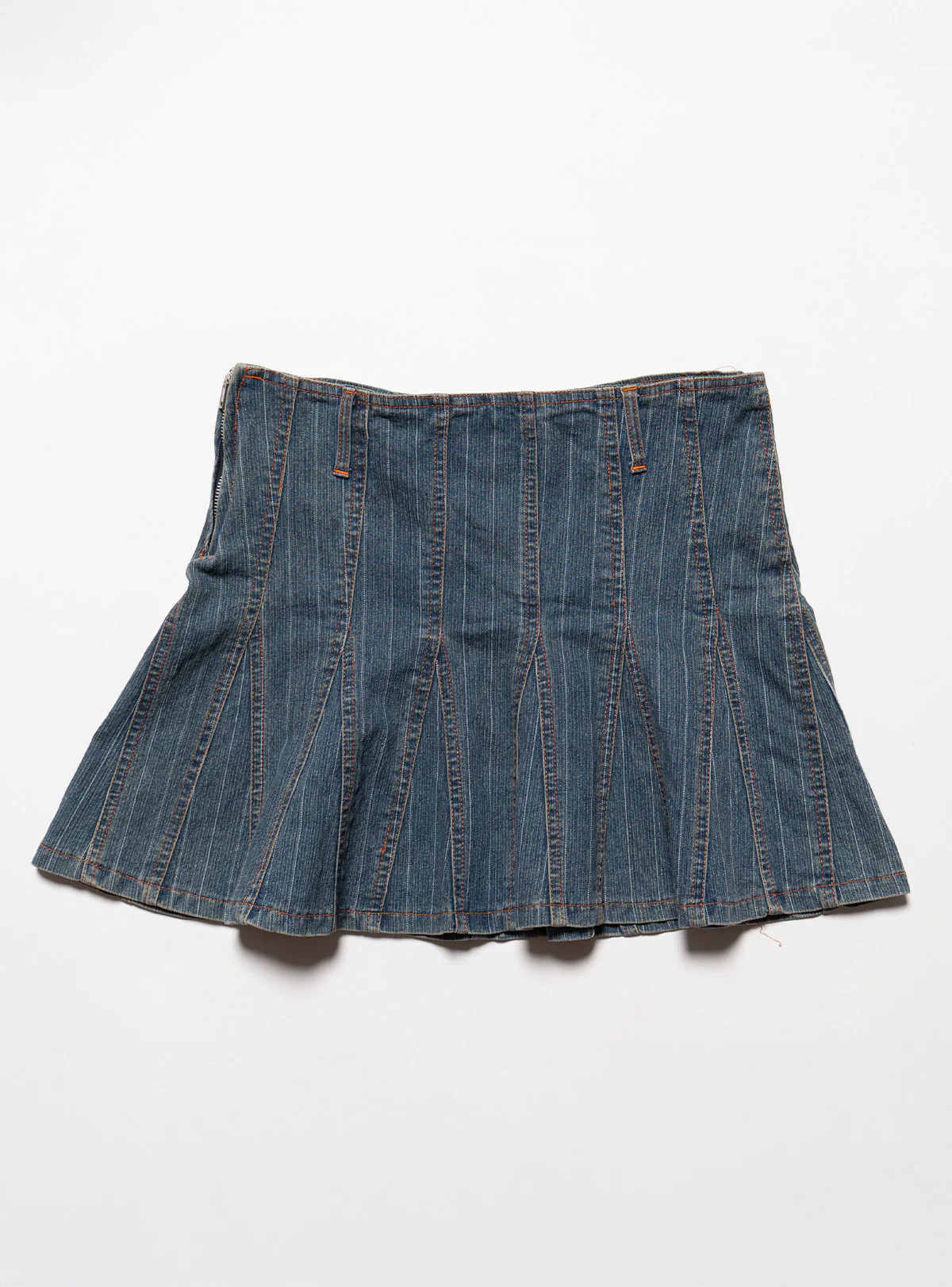 Vintage Starwear Y2K Denim Pinstriped Miniskirt - Image 4