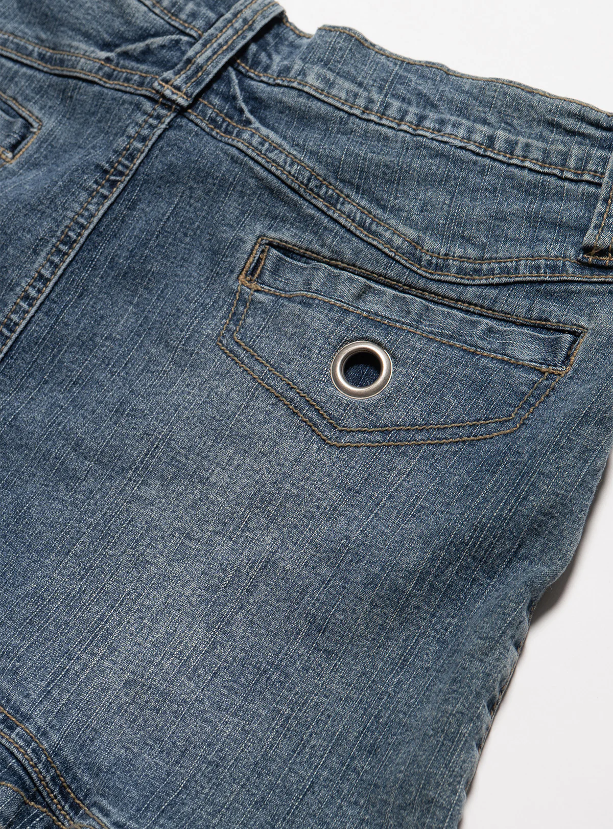 Vintage Vanilla Star Denim Pleated Mini Skirt - Image 5