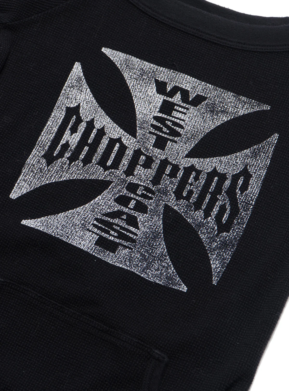 Vintage West Coast Choppers 3/4 Sleeve Waffle Top Black - Image 2
