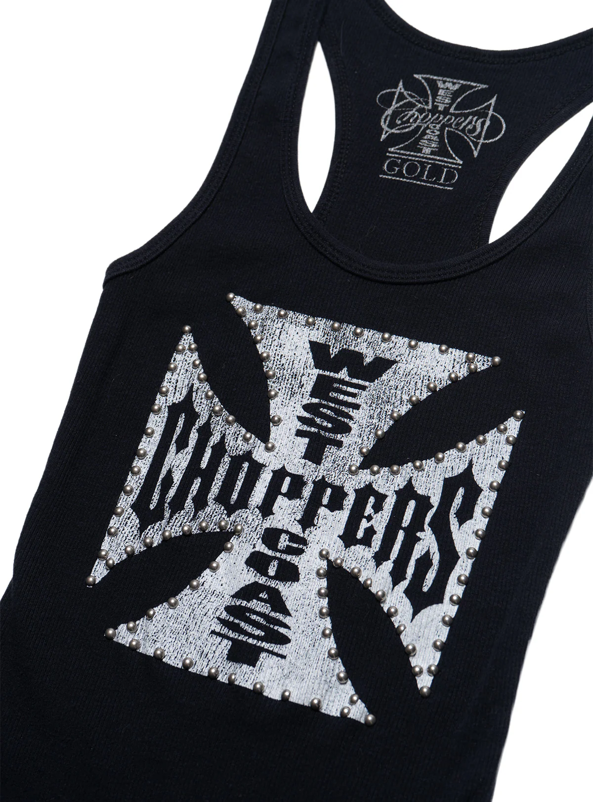 Vintage West Coast Choppers Gold Tank Top Black - Image 2