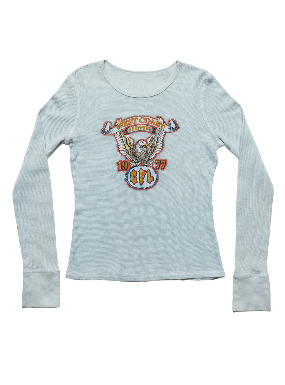 Vintage West Coast Choppers Long Sleeve Waffle Top Blue