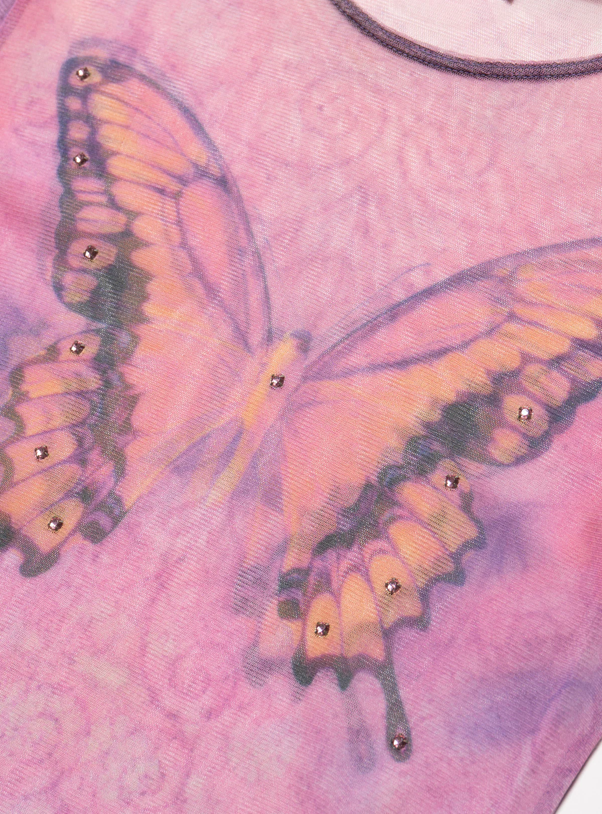 Vintage Wet Seal Butterfly Mesh Top - Image 3