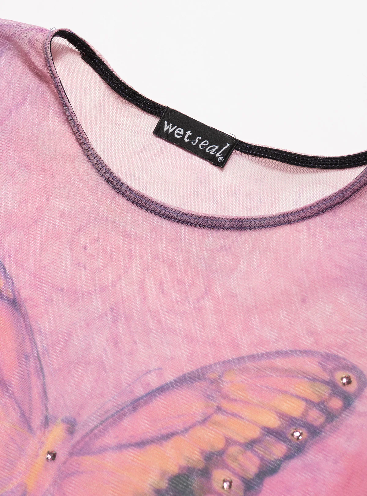 Vintage Wet Seal Butterfly Mesh Top - Image 4